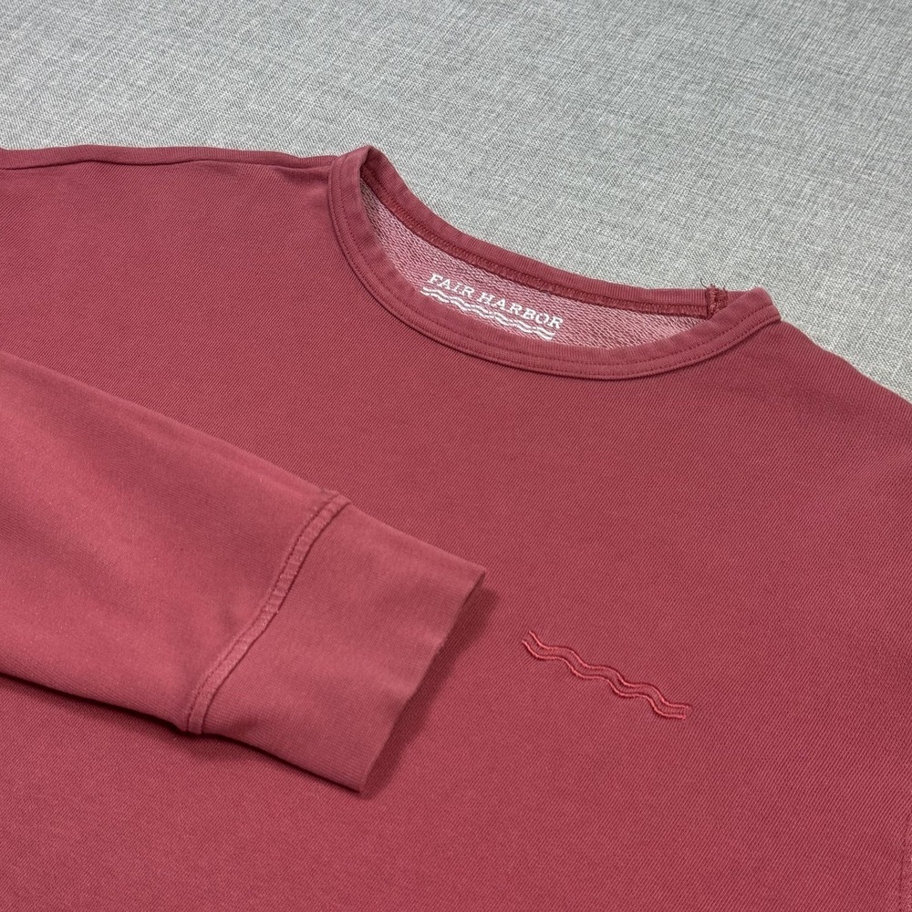 Fairβ Harbor Sweatshirt Mens M Red Pullover Crew Neck Fleece Tagless Embroidered